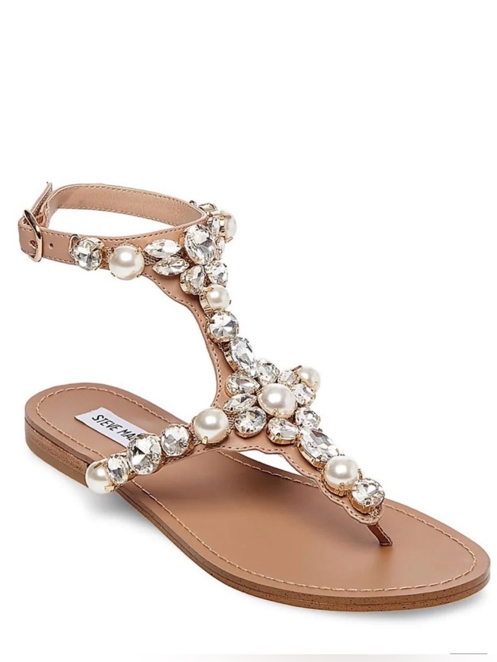{Steve Madden} Chantel Crystal & Pearl Embellished Sandals
